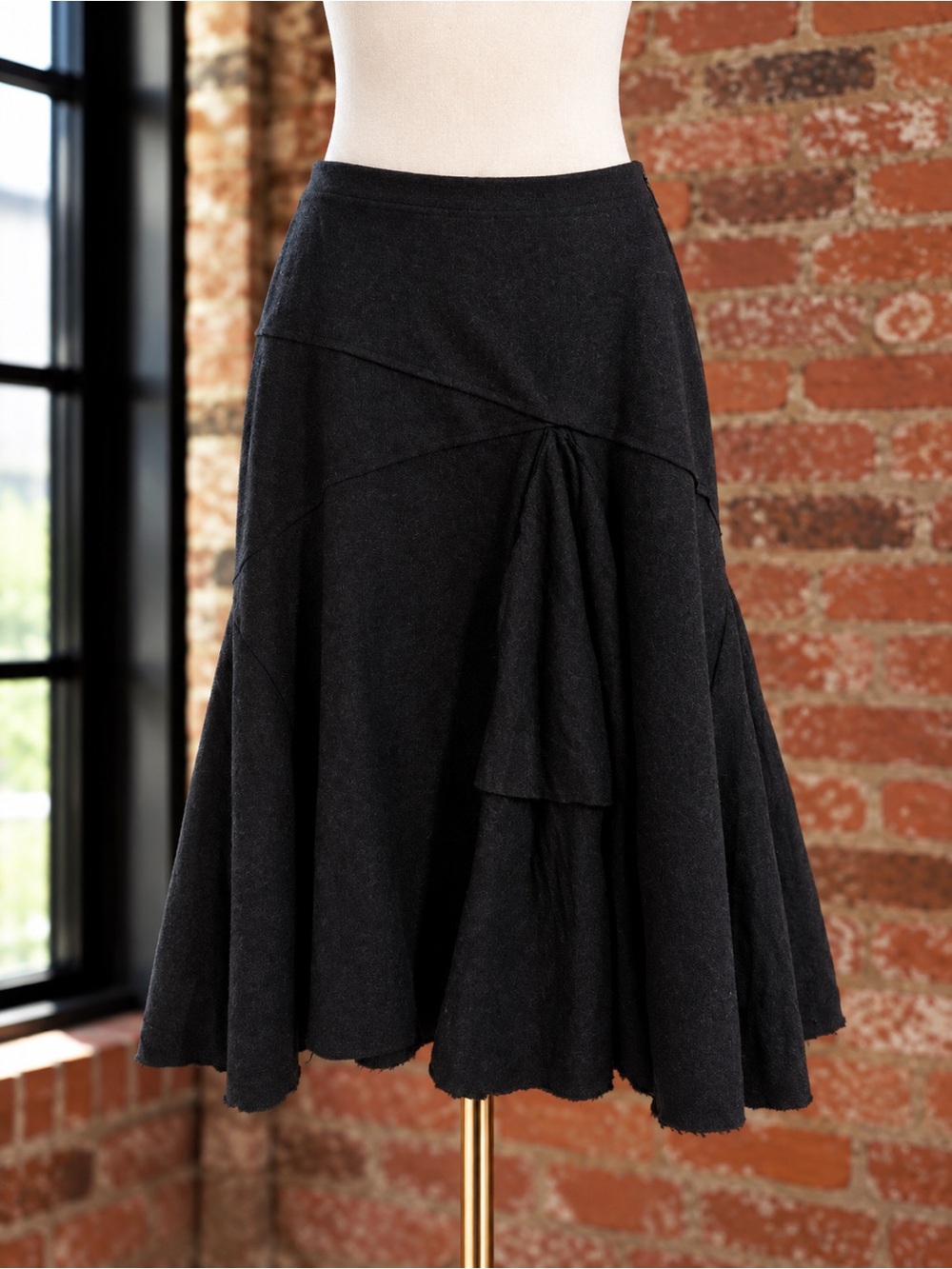 La Redoute Création Gray Draped Midi Skirt